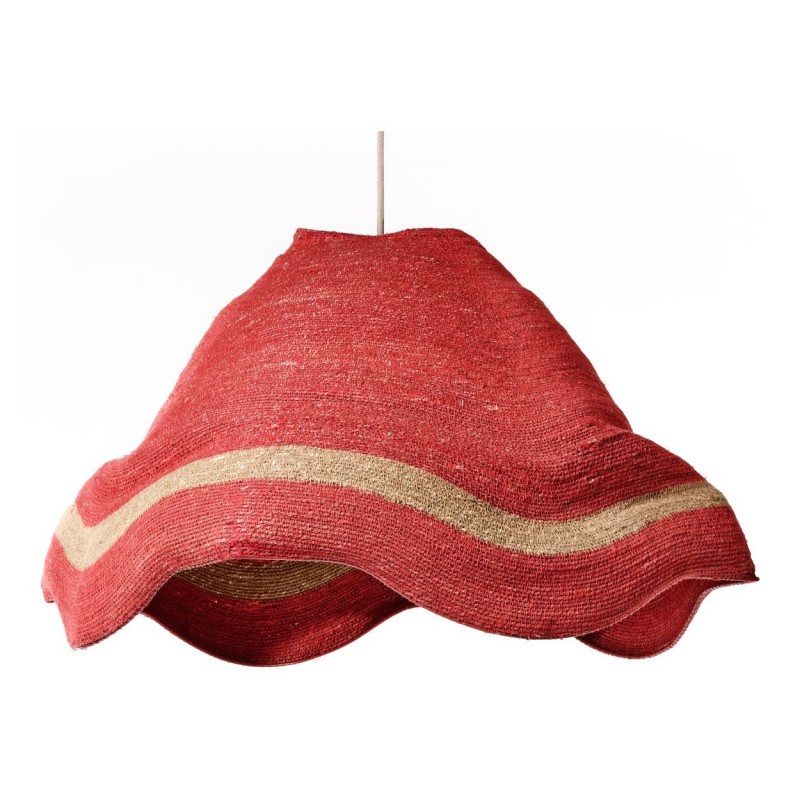 HANGING LAMP RED AND NATURAL FIBER 80 - HANGING LAMPS